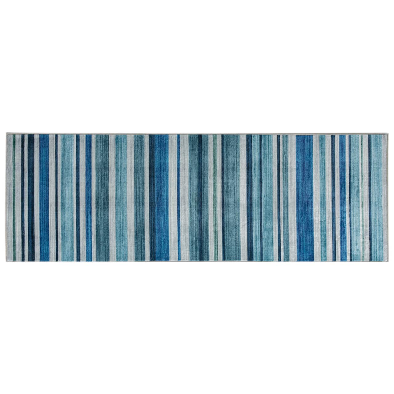 Blue Stripe Washable Rug by Ashland®